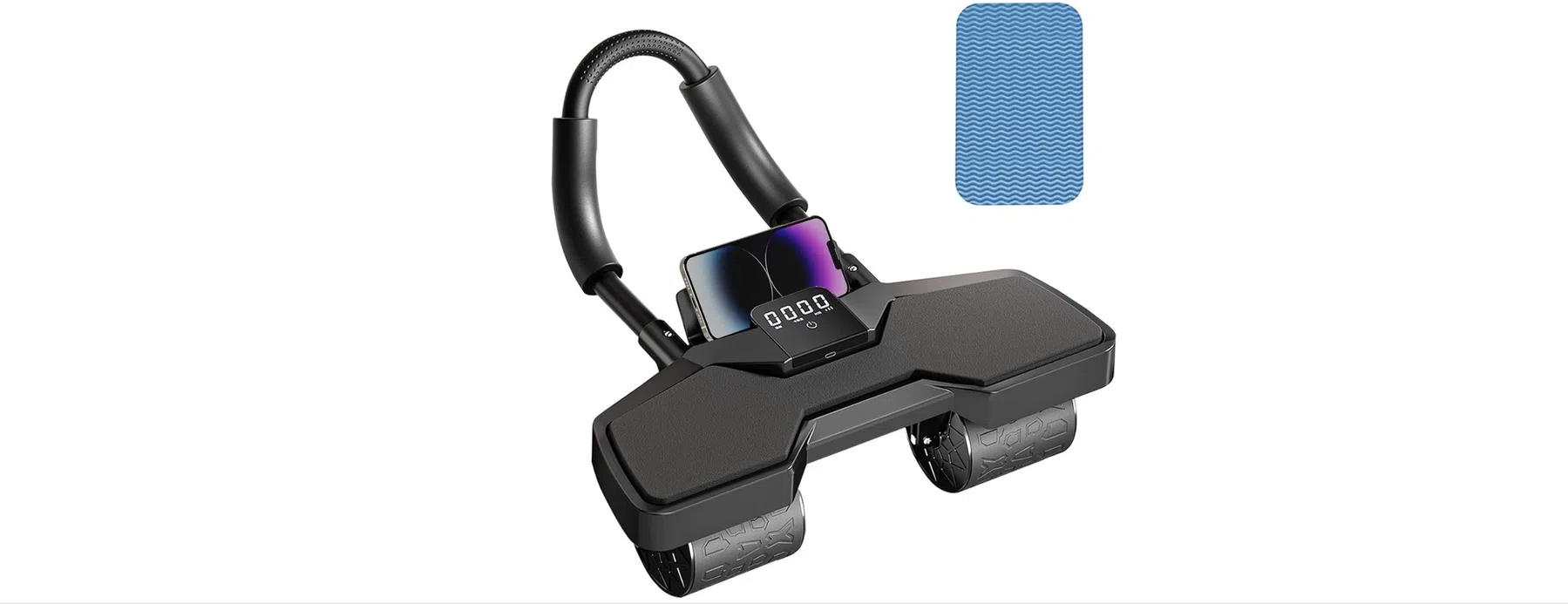 Ab Roller Wheel (kniemat en led-teller, elleboog ondersteuning, automatische rebound)